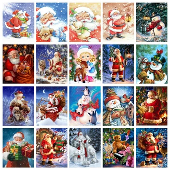 5d kvadratiniu Diamond Tapybos, Siuvinėjimo Kryželiu Santa Claus ir Kalėdų Dovanų Deimantų Mozaikos Rankdarbiams Meno Apdaila