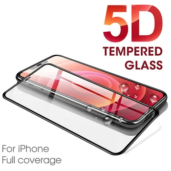 5D Visa Dangtelio Apsauginis Stiklas iPhone 12 Pro Screen Protector, iPhone 12 Pro Max Mini 11 XR X 8 7 6s Plius Apsauginė Plėvelė