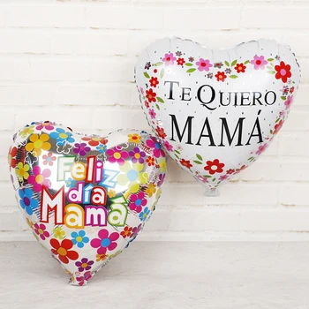 5pc 18inch ispanijos Feliz dia Mama Folija Balionai širdies Te Quiero Mama Motinos Diena Gimtadienio Dekoracijas suaugusiųjų Helio Globos
