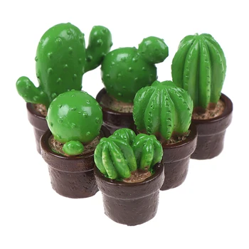 5pc/set Tikroviška Mini Dirbtinio Mėsingos Kaktusas Augalų Mikro Kraštovaizdžio Dekoratyvinis Miniatiūrinės Figūrėlės 
