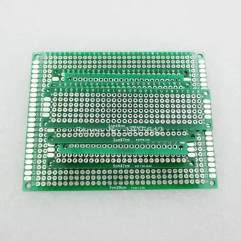 5VNT/Daug PCB Rinkinys, 7x9 5x7 4x6 3x7 2x8cm dvipusės Vario Prototipą pcb Universalus Valdybos elektroninių 