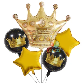 5vnt Didelis Aukso karūna Folija balionai Pakilo aukso, Sidabro karūna Helio balionas Vestuvių, gimtadienio apdailos globos baby shower