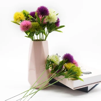 5vnt Dirbtiniai augalai, Kiaulpienės puokštė vazos, namų puošimas vestuvių dekoratyvinis netikrą gėlėmis siuvinėti dekoratyviniai vazonas