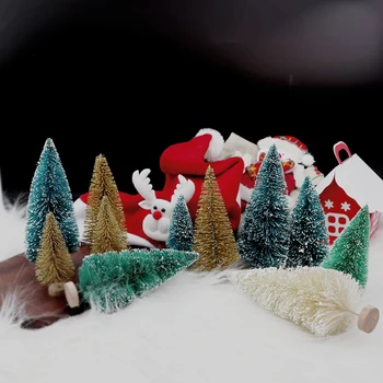5vnt Mini Kalėdų eglutę Sizalio Šilko Kedro Papuošalai Žalia Kalėdų Medžio Namų Gimtadienio, Vestuvių 