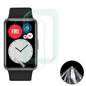 5vnt Minkštos TPU Aišku, Apsauginė Plėvelė Huawei Žiūrėti Fit /Garbės Smart Watch ES Full Screen Protector Cover Smartwatch Apsauga