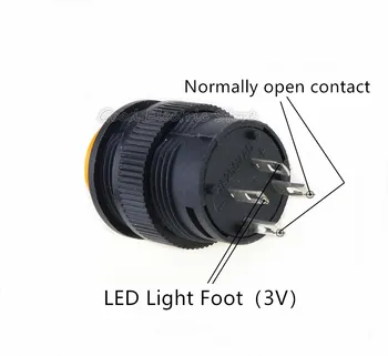 5VNT savarankiškai monopolizavimo 16MM Latching/Akimirksnį mygtukas jungiklis su 5Color LED apšvietimas 4Pin R16-503/AD R16-503/BD