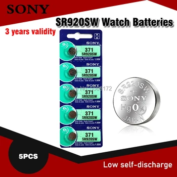 5vnt Sony 45mAh 1.55 V AG6 371 SR920SW LR920 171 370 L921 LR69 SR920 Mygtuką Baterijas Žiūrėti Žaislas Nuotolinio Ląstelių Monetos Baterija