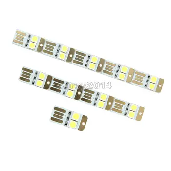 5VNT Super Mini USB LED Nakties Šviesos Baltos spalvos Modelis Dvipusis Pluggable Maitinimo Lempos Lemputė Led Keychain Nešiojamų Naujas