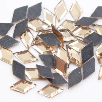 5x10mm Stiklo Kristalai Flatback Rhombic Formos Klijai-atgal Geležies Pataisų Cirkonio Amatų Drabužis, Cirkonio Akmenys ir kristalai