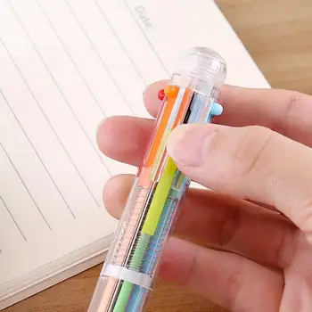 6 1 Plastikiniai Rašikliai su Įvairių spalvų Modelius, Multi-colored Tušinukas Stumti Tipo Pen Raštinės reikmenys Mokyklos Raštinės Priemonės Juokinga Pen