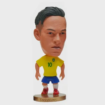 6.5 cm Brazilijos rinktinės Ronaldo Neymar Carlos Ronaldinho 2.5 colių PVC Derva Lėlės žaislas pav Automobilių Puošimas Lėlės Veiksmų skaičiai