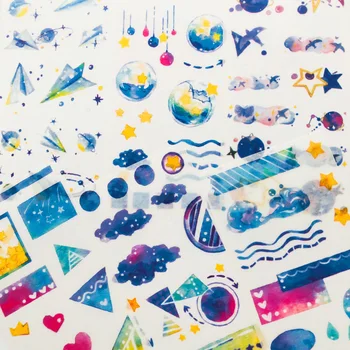 6 Lakštai/Pak Mėlyna Stiliaus Žvaigždė Vandenynų Popieriniai Lipdukai Dekoratyviniai Albumą Dienoraštis Vertus Sąskaitą Dekoras