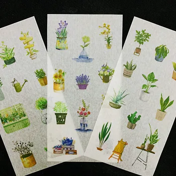 6 Lapai Švieži Kaktusas Žalieji Augalai Succulents Lipnios Etiketės Dekoratyvinis Albumą Dienoraštis Klijuoti Etiketės Vaikų Dovanų