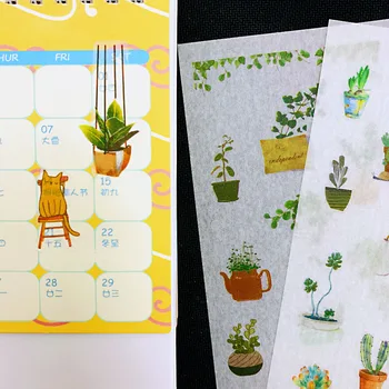 6 Lapai Švieži Kaktusas Žalieji Augalai Succulents Lipnios Etiketės Dekoratyvinis Albumą Dienoraštis Klijuoti Etiketės Vaikų Dovanų