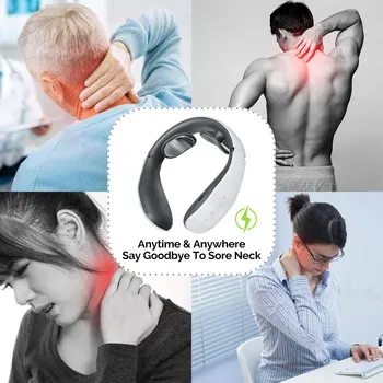 6-Režimas Vibracijos Massager Kaklo Elektrodas Kaklo Massager Skausmo Smart Raumenų Stimuliatorius Atsipalaidavimo Sveikatos Priežiūros Masažo Prietaisas