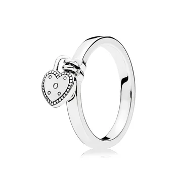 6 Stiliaus Moterys Sidabro Spalvos Žiedai, Papuošalai Parašas Logotipas Su Crystal Visos Širdies Pakabukas, Žiedas, Moterų Papuošalai