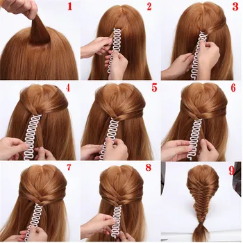 6 Stilių Lady prancūzijos Plaukų Kasytės Įrankis Pynimo Braider Roller Plaukų Twist Stilius Įrankis 
