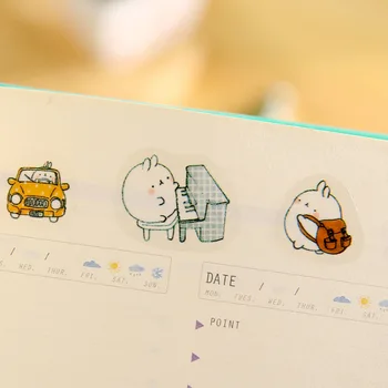 6 Vnt. / Pak Naujas Korėja Kūrybos Animacinių Filmų Bulvių Triušis Ii Serijos Molang Pvc Lipdukas Rinkinys Kawaii Etiketės