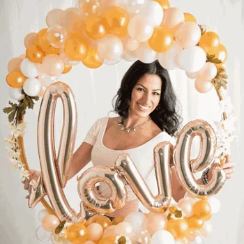 60-100cm PASIDARYK pats balionas arch plastikinių gėlių vainikas balionas hoopas žiedas, vestuvių dekoras baby shower Ratas girliandą Kalėdų dekoro