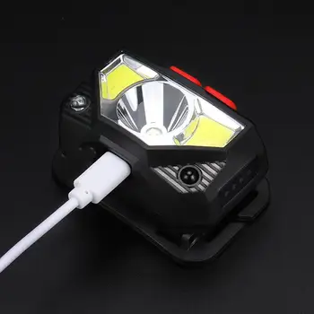 6000LM Judesio Daviklis Indukcinis LED Šviesų Žibintai Įkraunama integruota baterija Galvos Žibintuvėlis Lempa RAUDONA Žvejybos Šviesos