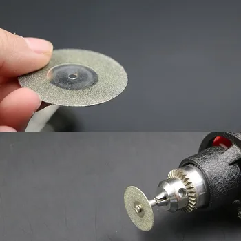 60mm Mini Deimantinis Pjovimo Diskas pjauti Sidabro Pjovimo Diskai su 1pcs Prisijungimas Karka už Dremel Gręžimo Tinka Rotacinis Įrankis