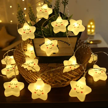 6m/3m/1,5 m Cute Star Debesys Led String Žibintai Fariy Girliandą Kalėdų Dekoracijas namams vaiko Kambarys 
