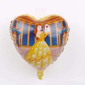 6pcs 18inch princesė folija balionai animacinių filmų Grožio ir Žvėrys kamuolius 32inch skaičius helio globos vestuvių dekoracijos žaislai
