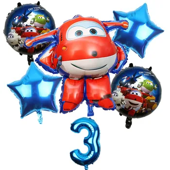 6Pcs 3D Super Sparnus Balionas Jett balionai Super Sparnus žaislai, Gimtadienio 32 colių Numeris Dekoracijos vaikams Balionai prekes