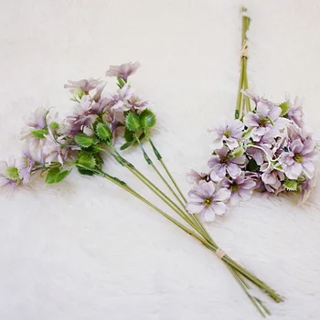6PCS Dirbtinis Daisy Gėlės Šilko Netikrą Gėlės Cerastium Tomentosums Dirbtiniais Puokštė 