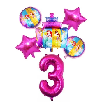 6pcs Disney princess pyragą folija balionai 32inch skaičius balionas baby shower Gimtadienio dekoracijas vaikų globos žaislai