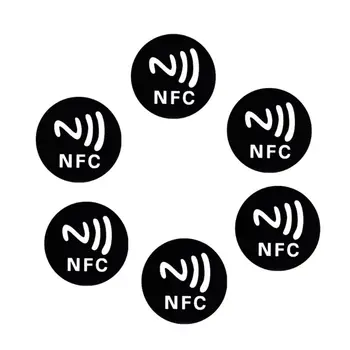 6PCS Juoda Stabdžių Metalo Lipdukas NFC Ntag213 Žymes NTAG 213 Metalo Etiketės, Emblemos 28TE