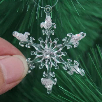 6pcs Kalėdų Dekoracijas Akrilas Skaidri Kalėdų Snaigės Pakabukas Kalėdų Medžio Apdaila