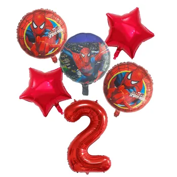6Pcs Marvel Spiderman Folija Balionai Keršytojas Skaičius Balionas Gimtadienio Dekoracijas Super Herojus Berniukas Vaikams, Žaislai, Kūdikių Dušas Kamuolys