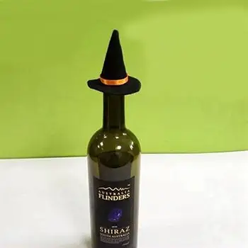 6pcs Mini Jaučiamas Ragana Skrybėlės, Rankų darbo Vyno Butelio Dekoras Helovinas 