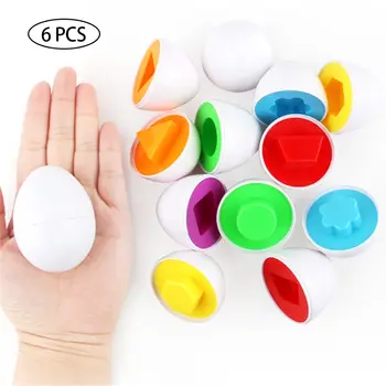 6PCS Montessori Mokymo Ugdymo Matematikos Žaislai Smart Kiaušiniai 3D Puzzle Žaidimas Vaikams Populiarus Žaislai, Dėlionės Mišrios Formos, Įrankiai