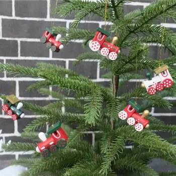 6PCS/Set Kalėdų Dekoracijas Medžio, Dažytos Traukinio Vadovai Animacinių filmų Naujųjų Metų Vitrina Langą Kalėdų Eglutės Kabinti Apdailos Vaikai