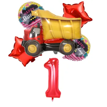 6pcs Ūkio Traktoriaus Helio Balionai 40inch Skaičius Folija Balionas Baby Shower Automobilinio Traukinio Gimtadienio Dekoracijas Vaikų Globos Oro
