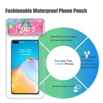 7.2 Colių Universalus Vandens įrodymas Telefono dėklas Skirtas iPhone 11 Pro Max XR 8 7 Plius Mobiliojo Telefono Dangtelis Dėklas Sausas Baseinas Paplūdimio Krepšys