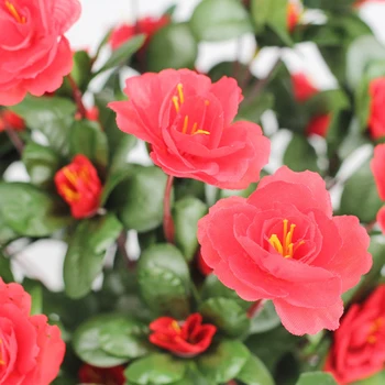 7 filialas/puokštė Dirbtinės Raudonos Azalea Gėlių, Krūmų Vestuvių Sode Netikrą Gėlės, Dekoravimas