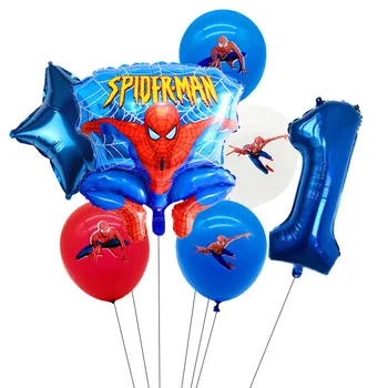 7 Vnt/set Skaičius 1-9 metų žmogus-Voras Helio Balionas Spiderman, Supermeno Keršytojas Gimtadienio Balionų Dekoracijos