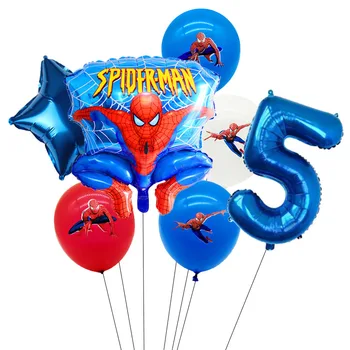 7 Vnt/set Skaičius 1-9 metų žmogus-Voras Helio Balionas Spiderman, Supermeno Keršytojas Gimtadienio Balionų Dekoracijos