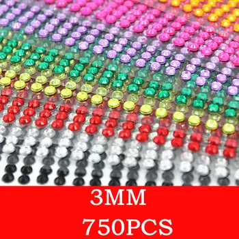 750pcs /set Grožio 3mm, Kristalų, Cirkonio Automobilių Puošimas Lipdukas Stilius Priedai Mobile/pc Meno Diamond Lipniosios Etiketės
