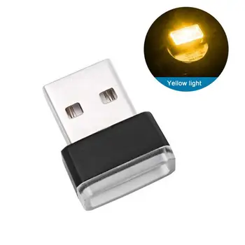 7Colors Mini USB LED Šviesos Automobilio Interjero Dekoratyvinės Šviesos Atmosfera Aplinkos Lempa USB Plug ir Play Atmosfera Avariniai Žibintai