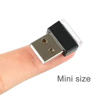 7Colors Mini USB LED Šviesos Automobilio Interjero Dekoratyvinės Šviesos Atmosfera Aplinkos Lempa USB Plug ir Play Atmosfera Avariniai Žibintai