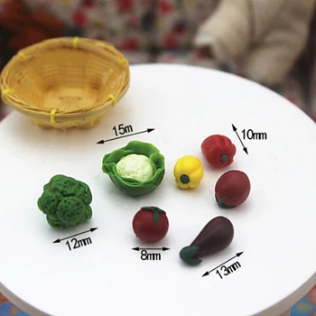 7Pcs/set Mini Vaisių, Daržovių, Maisto 3-4cm Masto Lėlių Miniatiūros Priedai Lėlės Kambario Dekoro Rinkiniai Geriausia Dovana Mergaitėms