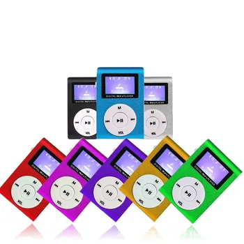 8 spalvos Metalo Klipas Skaitmeninis Mini MP3 Grotuvas Su 1.8 Colio LCD Ekranas, Parama TF Kortelė USB 2.0, 3,5 mm Ausinių Lizdas
