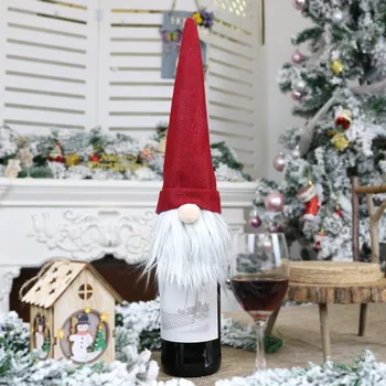 80#Kalėdų Šampano Butelio Dangtelį, puošniai Apsirengti Apdailos Kalėdų Beveidis Lėlės Ornamentu Pandemijos -socialinis Atskyrimas 922