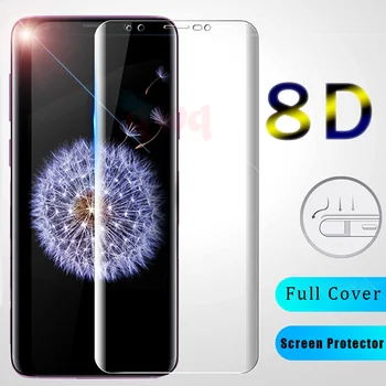 8D Screen Protector For Samsung Galaxy S8 S9 A7 2018 A6 A8 Plius A750 Grūdintas Stiklas Galaxy Note 8 9 S7 Krašto Pilnas draudimas Stiklo