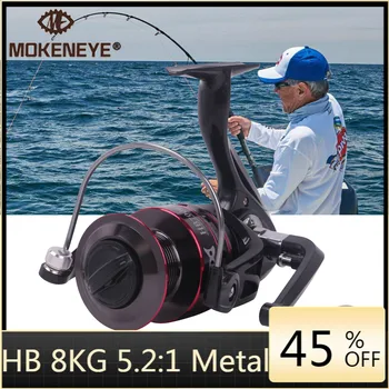8KG Max Drag Žvejybos Ritės Metalo Ritės Verpimui Ritės Nerūdijančio Plieno Rankena Linija Ritės Jūrinės Žvejybos Accessories Žvejybos Įrankiai