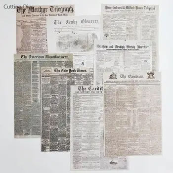 8Pcs/daug A5 Derliaus Laikraštyje Išspausdintas Scrapbooking informaciniame dokumente Nėra Lipnus Popierius Origami Meno 